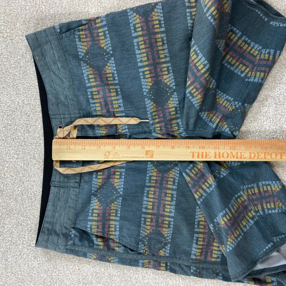 Howler Bros Board Shorts Mens 28 Teal Geometric Southwestern Hybrid Swim Trunks